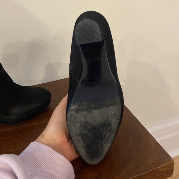 Black booties - suede-like texture - Picture 4 of 4